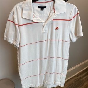 Banana republic men’s white striped polo medium